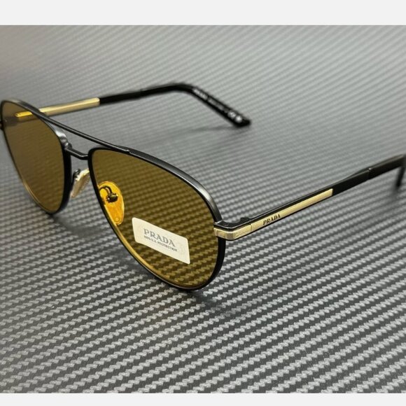 Prada Matte Black Men's 60mm Sunglasses - Picture 1 of 5